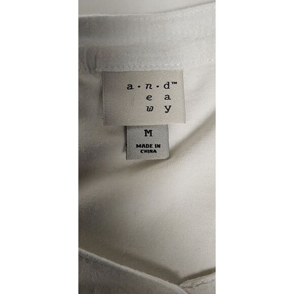 a.new.day Round Neck Lace Accent Sleeveless Blouse Medium Color White - Picture 7 of 7